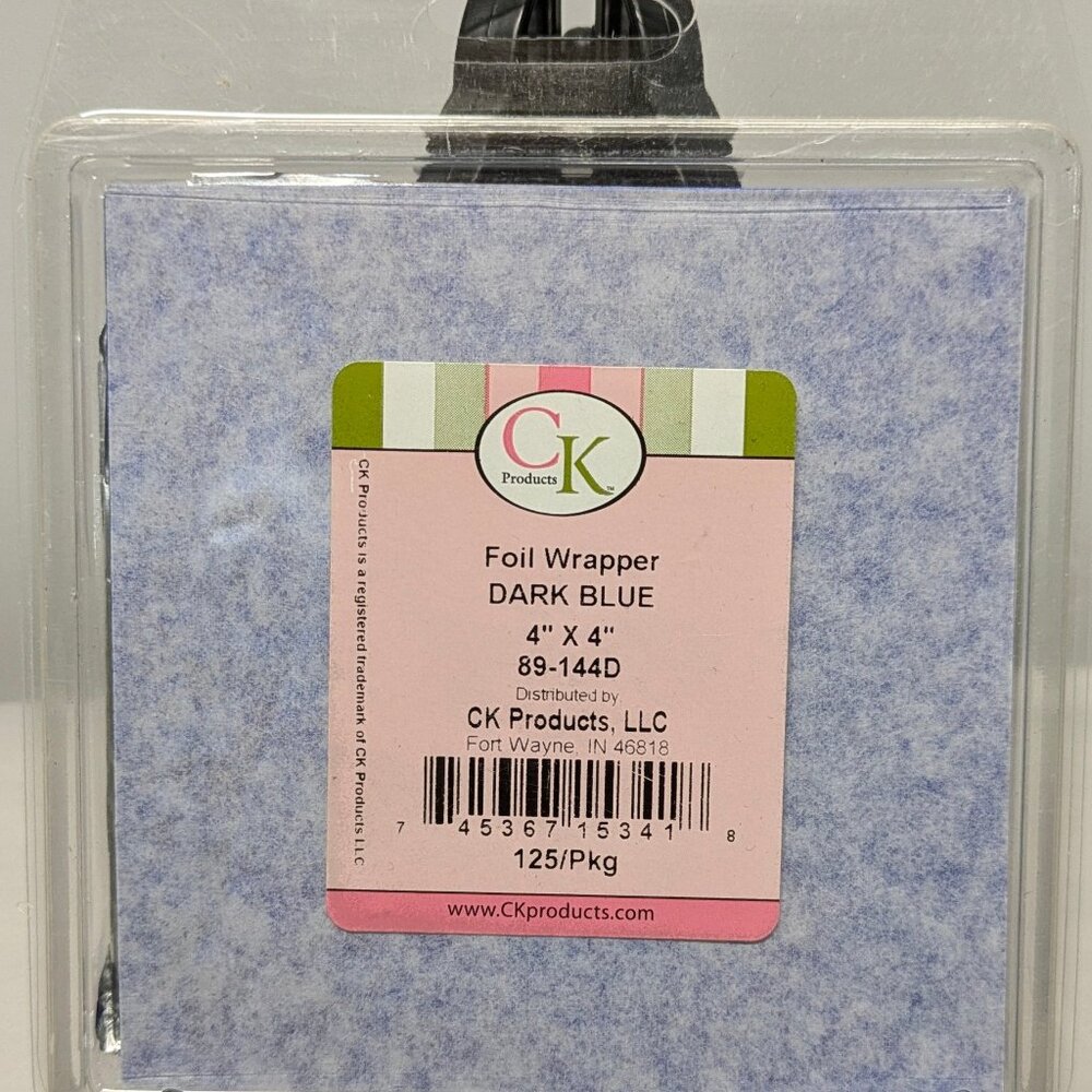 NWT! CK Products Dark Blue Foil Candy Wrappers - 4in x 4in, 125ct